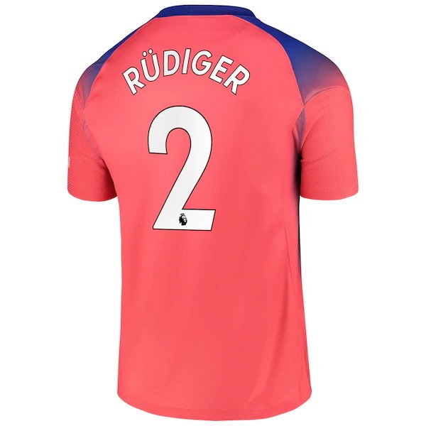 Camiseta Chelsea NO.2 Rudiger Replica Tercera Ropa 2020/21 Naranja